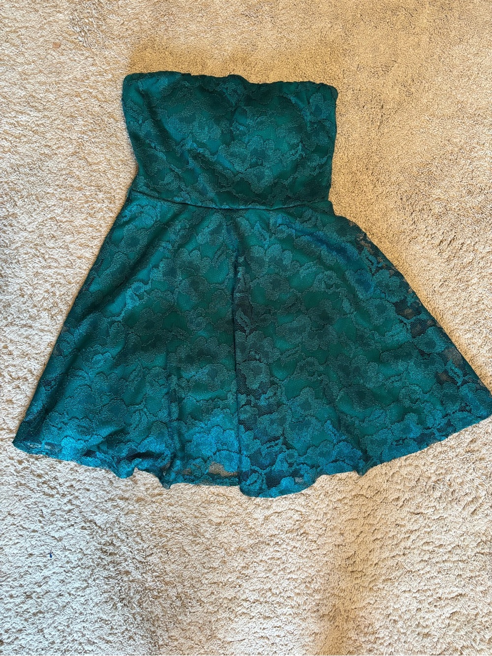 Love Reign Teal Strapless Dress